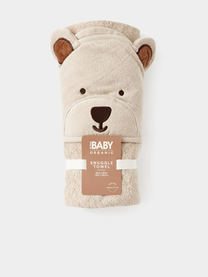 Cotton On Kids Brown Organic Baby Snuggle Towel