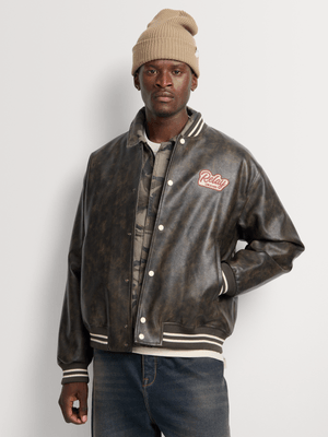 Relay Jeans Men's Vintage Brown Bomber Jackets