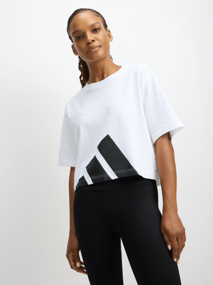 adidas Womens Essential Big Logo Boyfriend Black/White Tee
