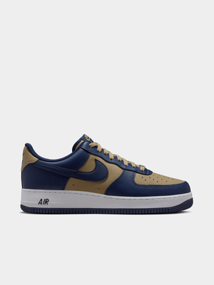 Nike Men's Air Force 1'07 Tan/Navy Sneaker