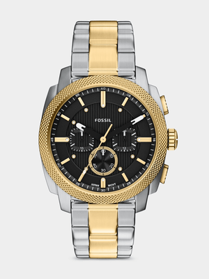 Fossil Machine Black Dial Two-Tone Stainless Steel Chronograph Bracelet  Watch