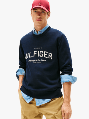 Men's Tommy Hilfiger Navy Brand Identity Crew Neck sweater