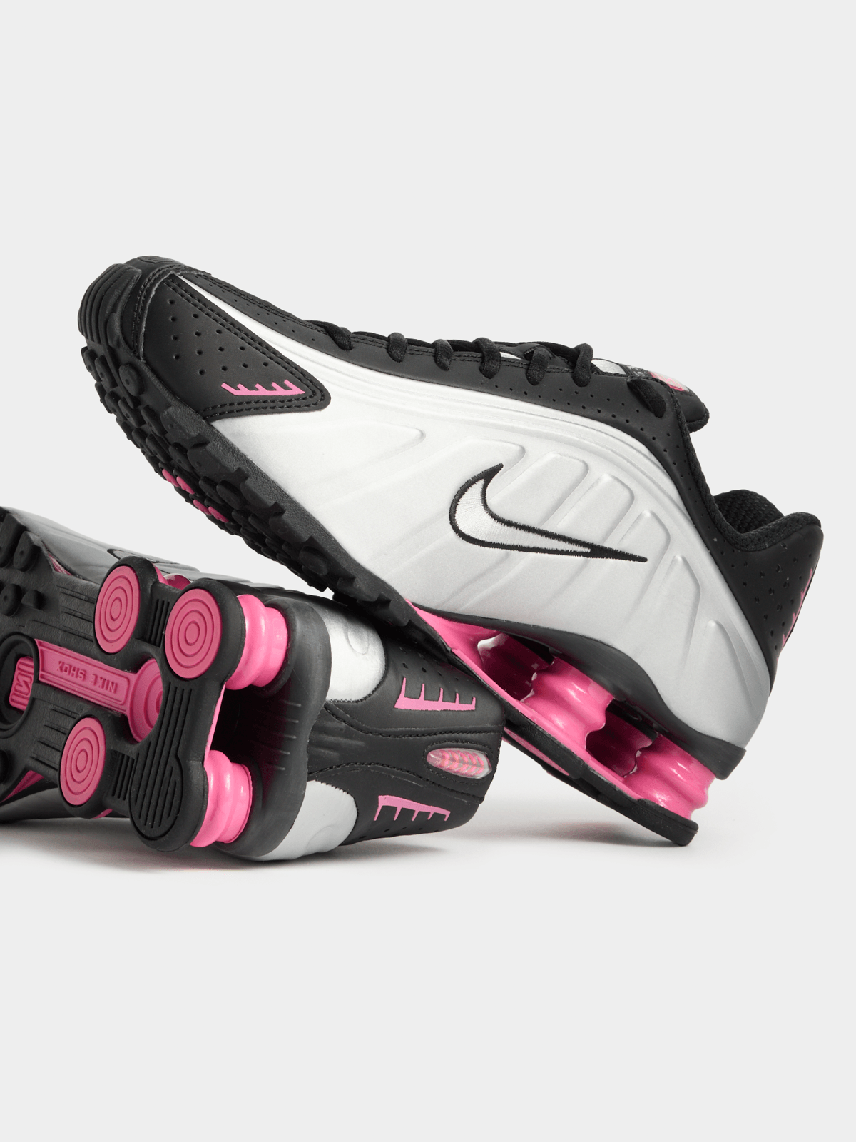 Nike Women's Shox R4 Black/Silver/Pink Sneaker | Bash