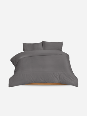 Volpes Verona Egyptian Cotton 600tc Charcoal Duvet Cover Set