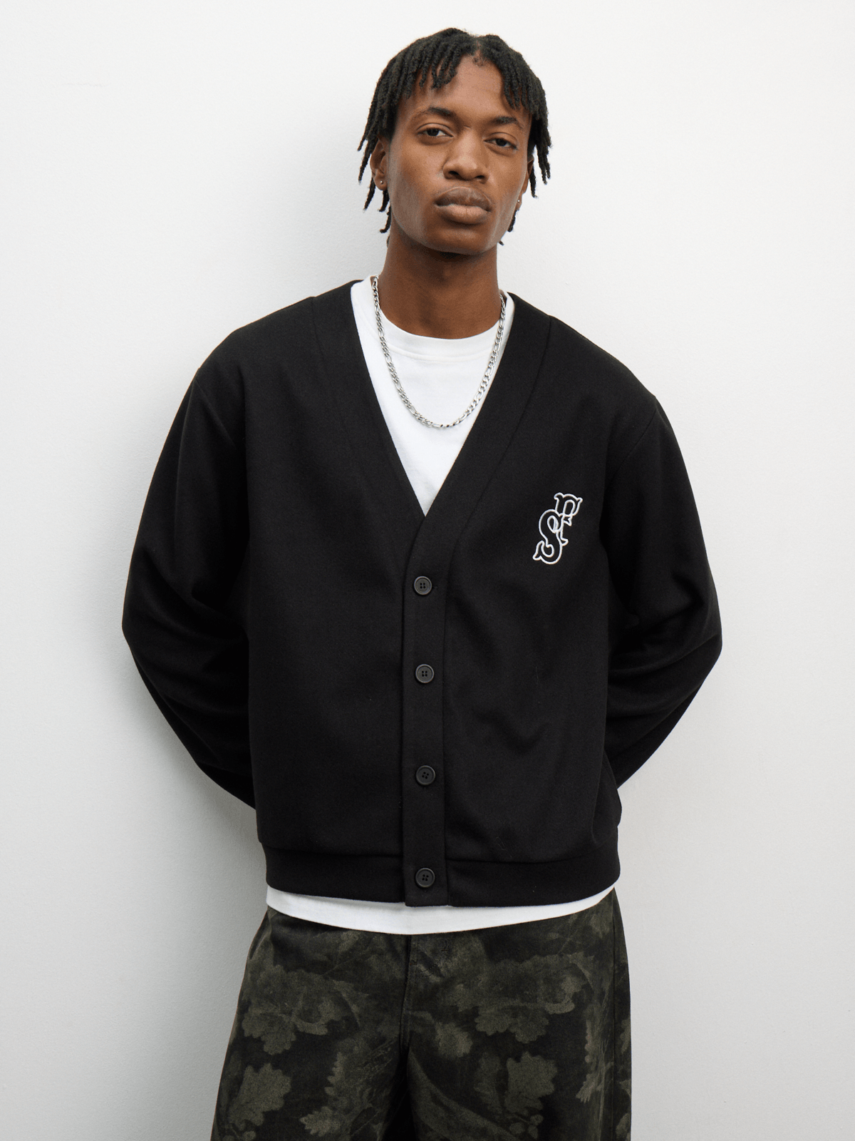 The FIX Men's Black Melton Cardigan | Bash