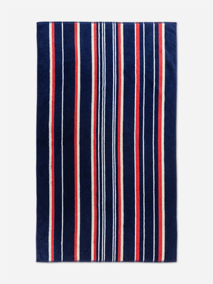 Volpes Red Luxury Stripes Beach Towel