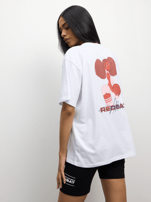 Redbat Women's Basketball Baddie Relaxed White T-Shirt