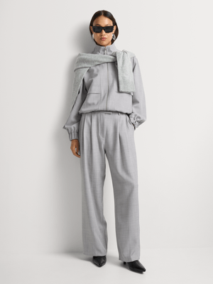 Pleated Wide Leg Fluid Suiting Pants