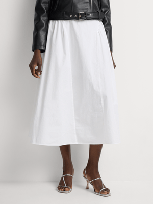 Side Ruched A-Line Maxi Skirt