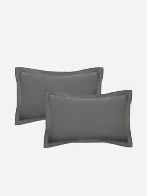 Volpes Egyptian Cotton 600tc Oxford Charcoal Pillowcase Pair