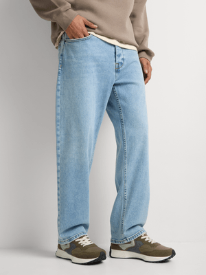 Relay Jeans Men's Straight Leg Light Blue Wash Tint Denim