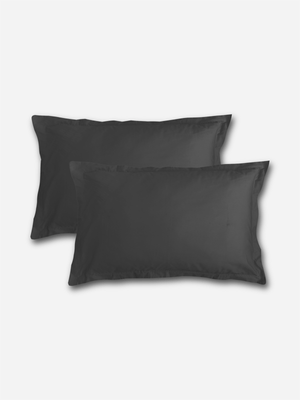 Volpes Egyptian Cotton 300tc Oxford Black Pillowcase Pair