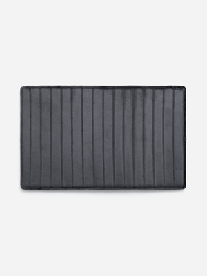Jet Home Charcoal Border Embossed 50x80cm Bathmat