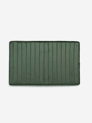 Jet Home Dark Green Border Embossed 50x80cm Bathmat