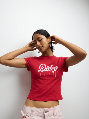 The FIX Women's Red Dirty Graphic Top