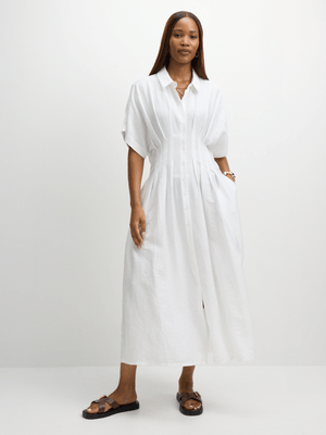 Jet Women’s White Cinched Maxi Baboos Dress