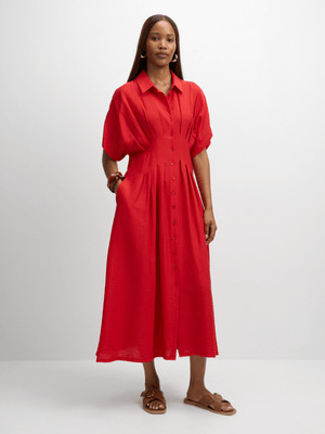 Jet Women’s Red Cinched Maxi Baboos Dress