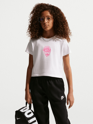 Nike Girls White Cropped Top
