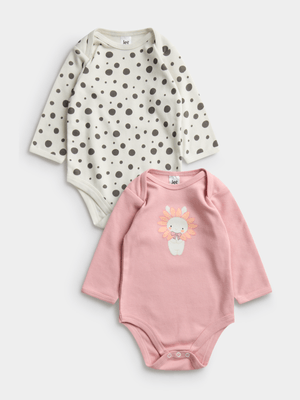 Jet Baby Girl Flower Polka Dots Multi 2 Pack Bodyvest