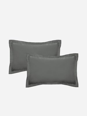 Volpes Egyptian Cotton 600tc Oxford Charcoal Pillowcase Pair
