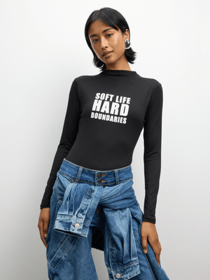 The FIX Women's Black Not my Problem DTY Higneck Top