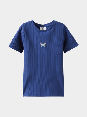Cotton On Kids Navy Girl Raya Baby Tee