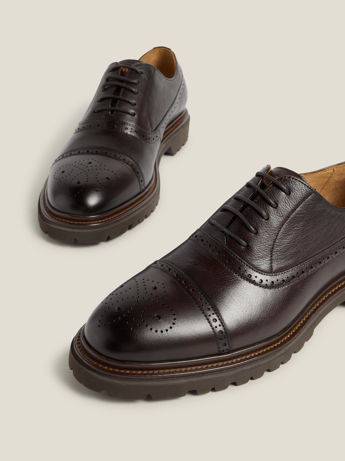 Fabiani Men's Brown Pebble Leather Oxford Brogue | Bash