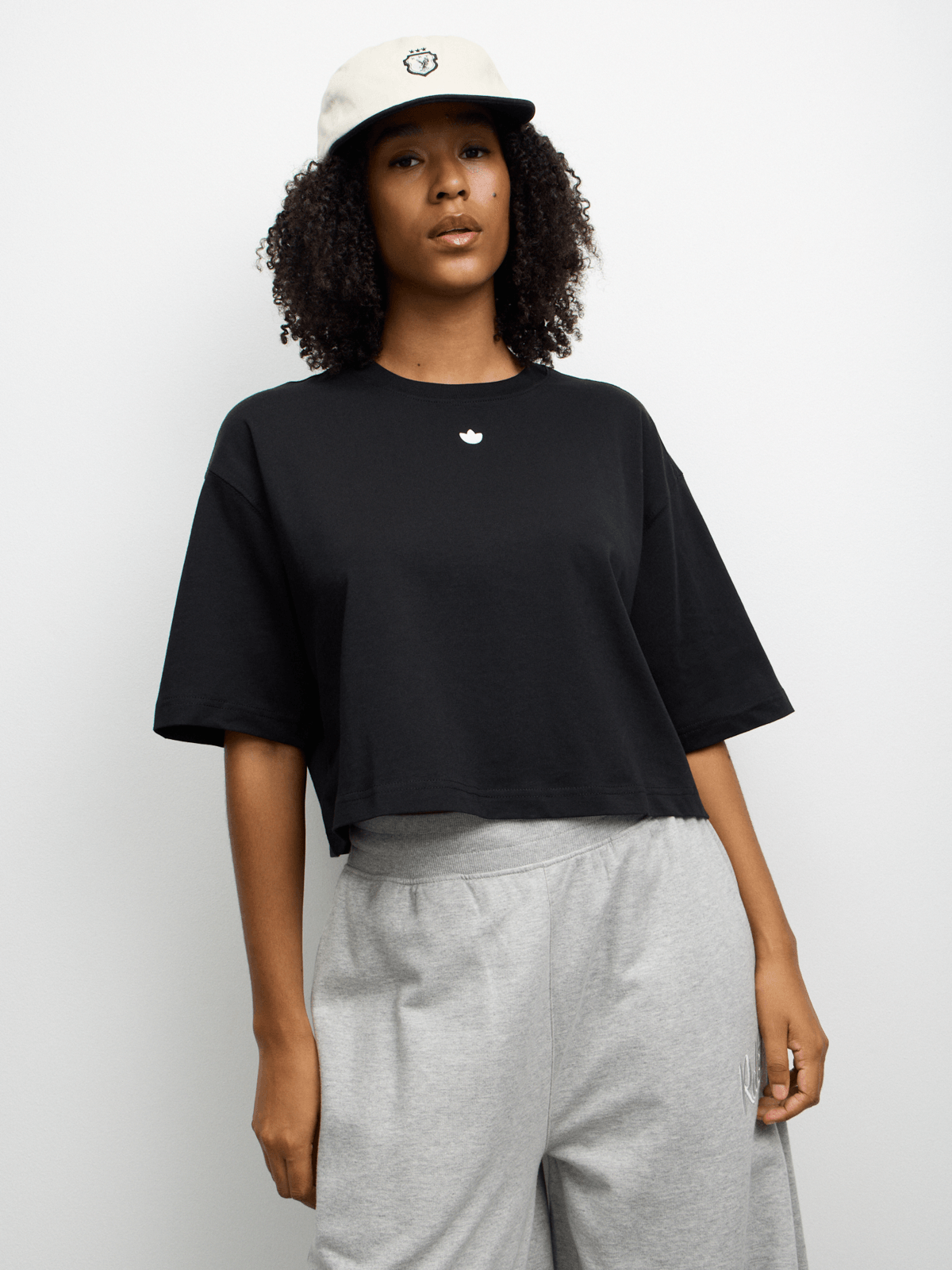 adidas Originals Women's Essential Black Crop Top T-shirt | Bash