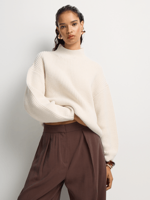 Chunky Rib High Neck Jersey