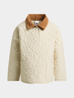 Jet Younger Girls Stone Quilted Collar Jacket