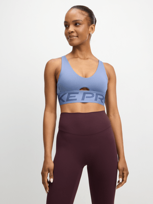Nike Pro Womens Indy Plunge World Indigo Sports Bra