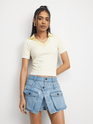 The FIX Women's Light Wash Utility Skort