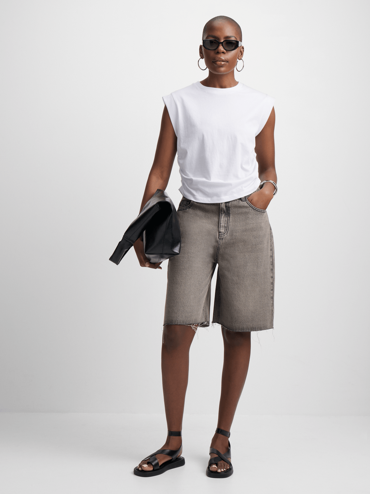 Exact Women's Grey Denim Bermuda Shorts | Bash