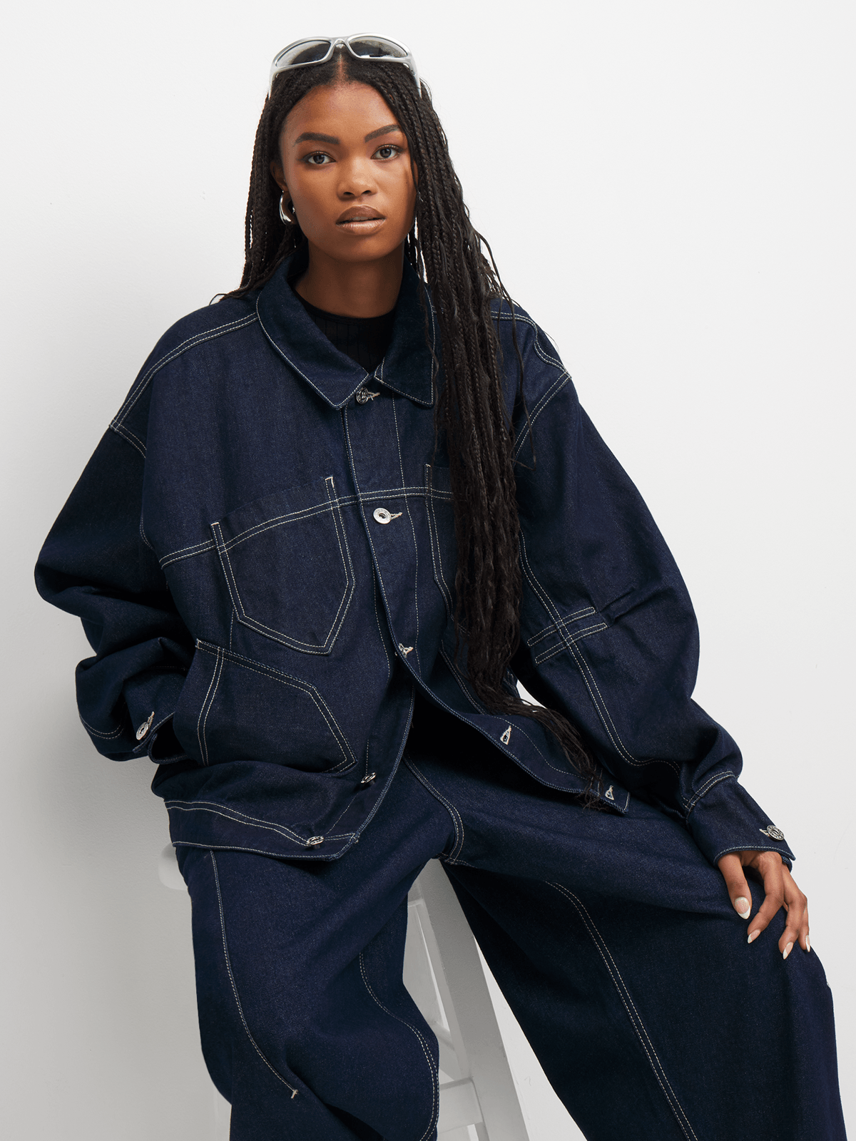 The FIX Men's Dark Wash Oversized Denim Jacket | Bash