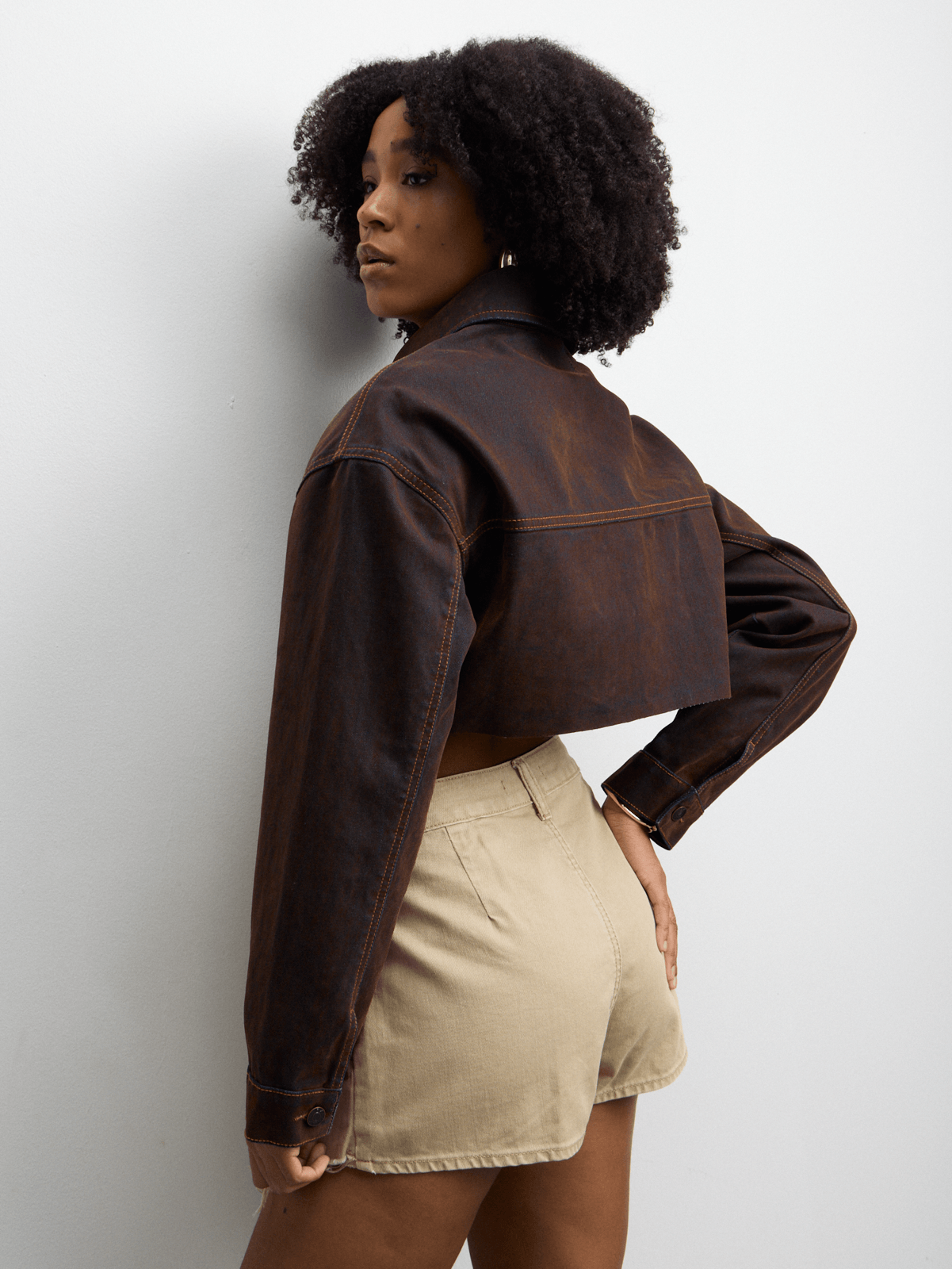 The FIX Women's Brown 100% Cotton Flock Jacket | Bash