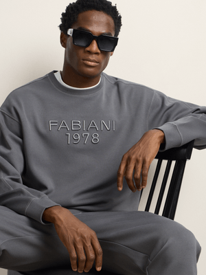 Fabiani Men's Grey Icon Crew Co-Ord Sweatshirt