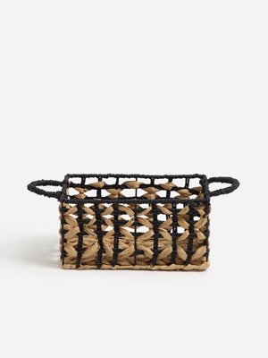 Jet Home Black Natural Storage Basket Small