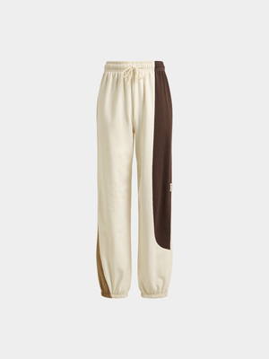 Jet Younger Boys Ecru Brown Matching Cuffed Pants