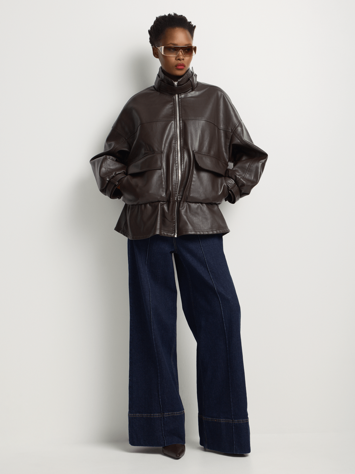 Luella Pleather Full Zip Stand Collar Jacket | Bash