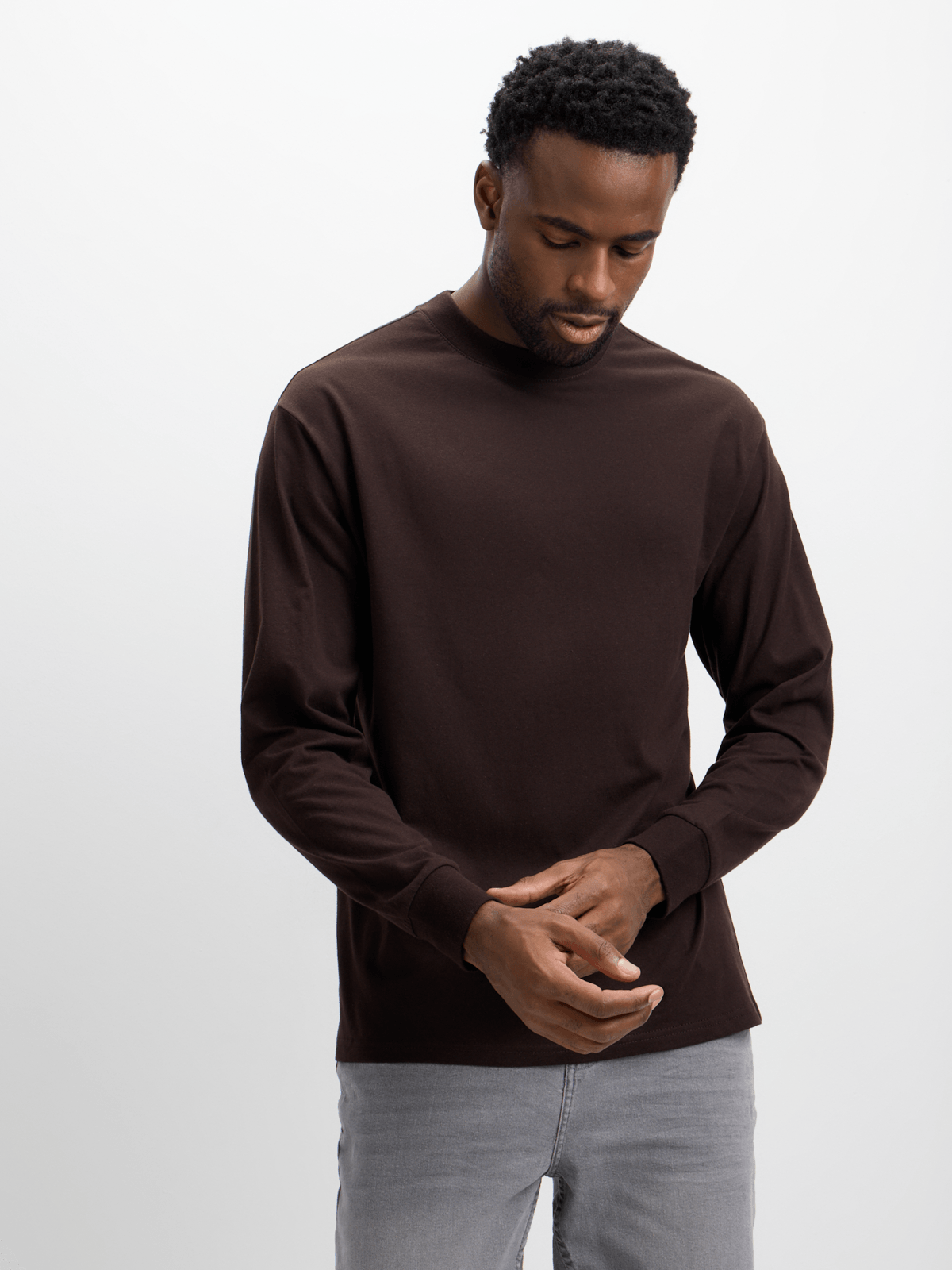 Jet Men's Chocolate Long Sleeve T-shirt | Bash