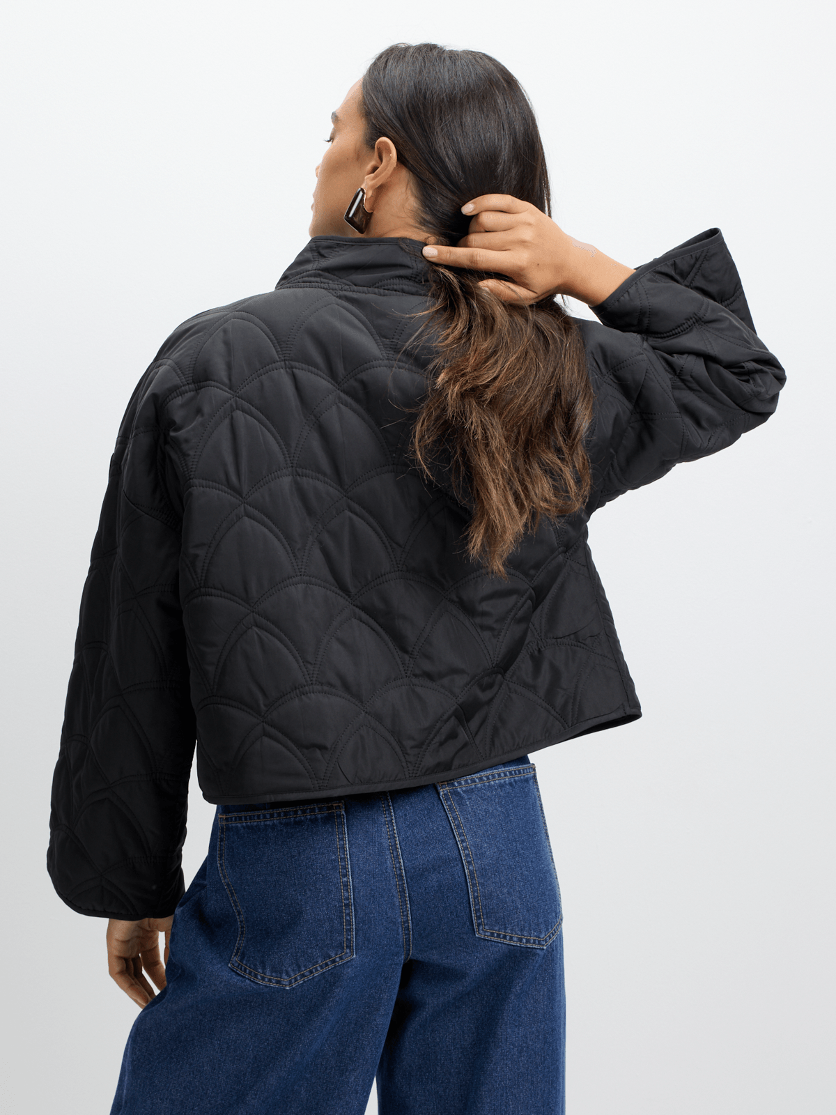 Jet Women's Black Quilted Kimono Jacket | Bash