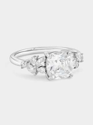 Cheté Sterling Silver Cubic Zirconia Cushion Scatter Ring