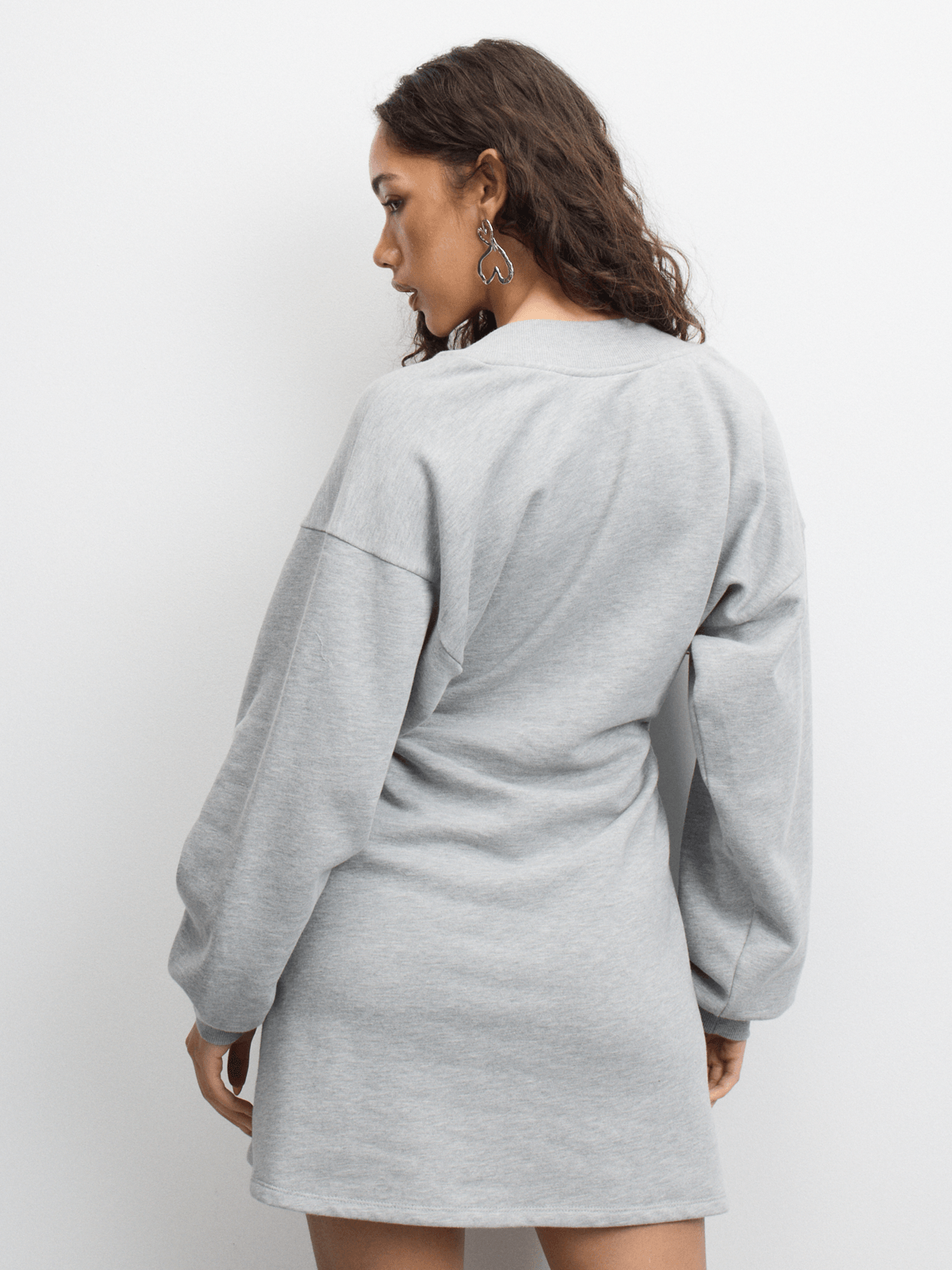 ワンピース THEREDTHREAD S suit bow dress mini grey Clothing – Dresses – French Grey Fitted Mini Dress with Voluminous