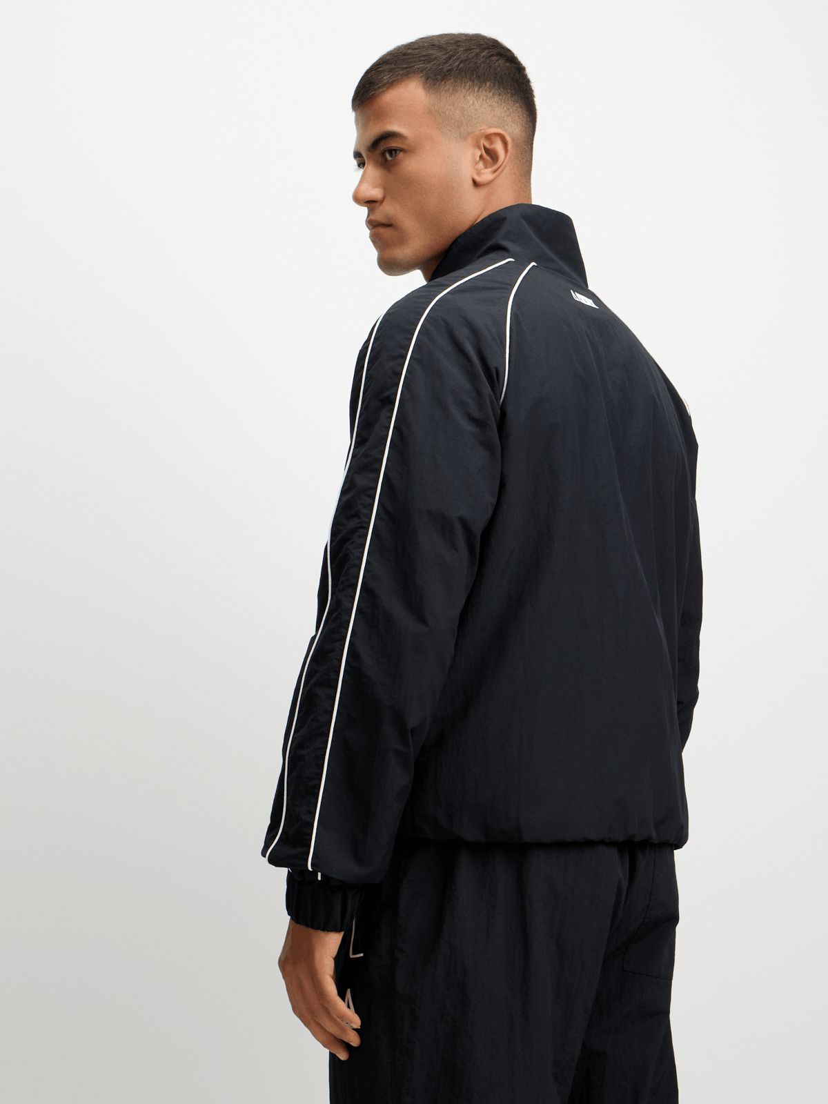 Mens APX Nylon Zip-Up Black Tracksuit | Bash