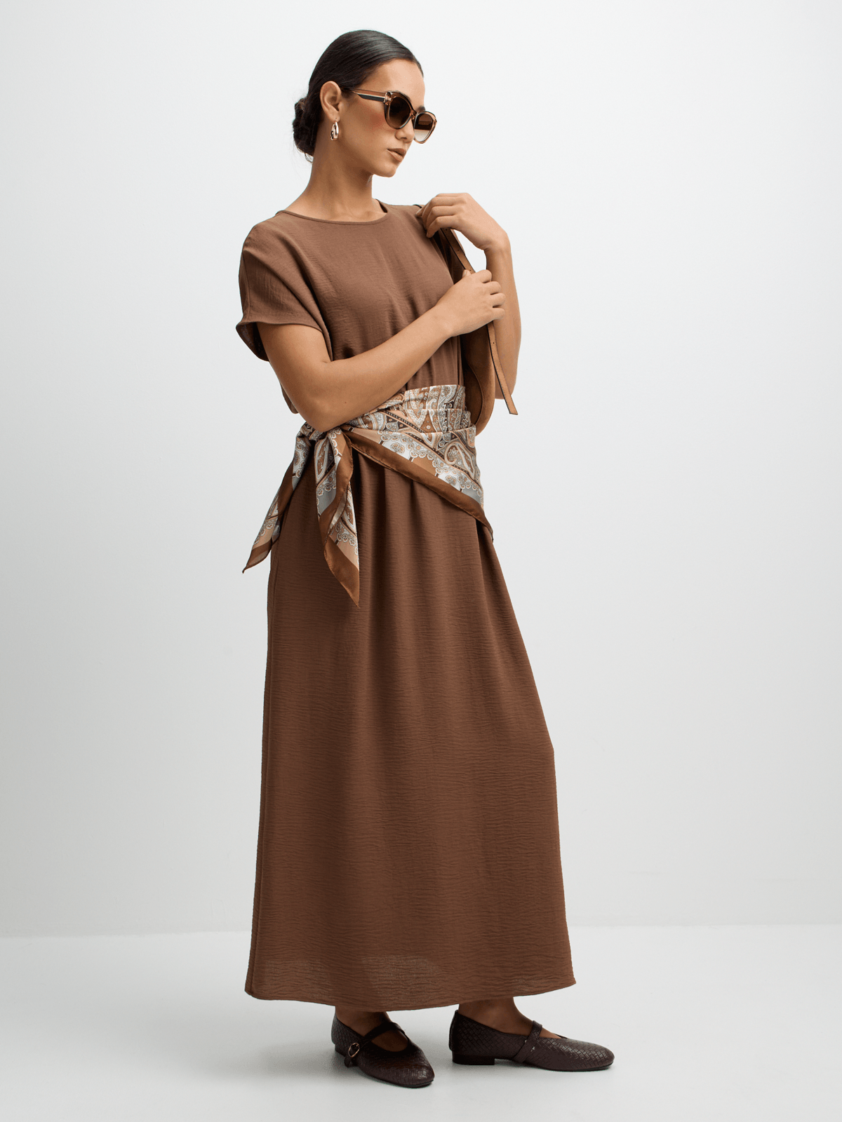 black maxi dress with brown sandals Velvet by Graham & Spencer Bayou Tank Maxi Dress in Black main image 0