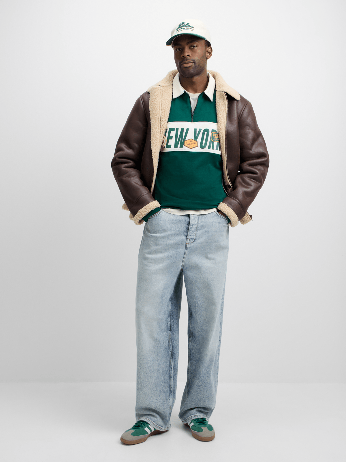 Jet Men's Green Colourblock Fleece Golfer | Bash