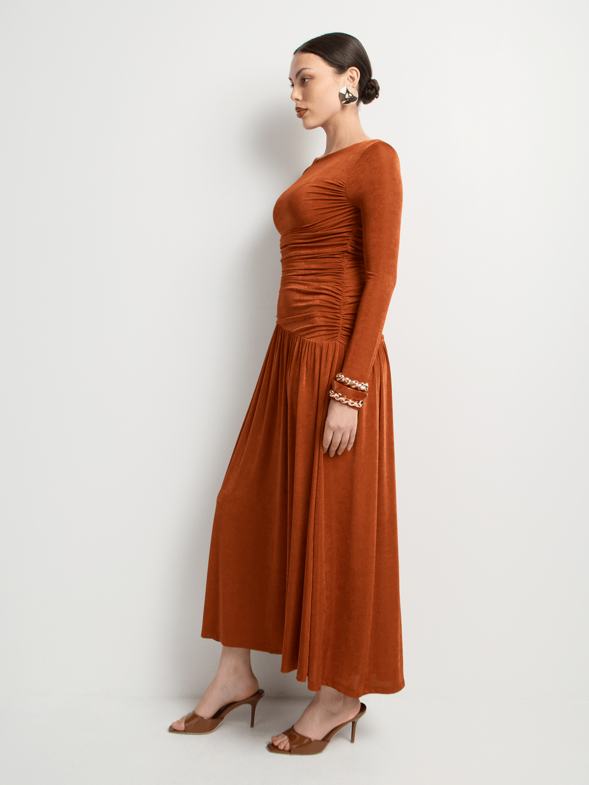 Long Sleeve Slinky Knit Fit & Flare Dress | Bash