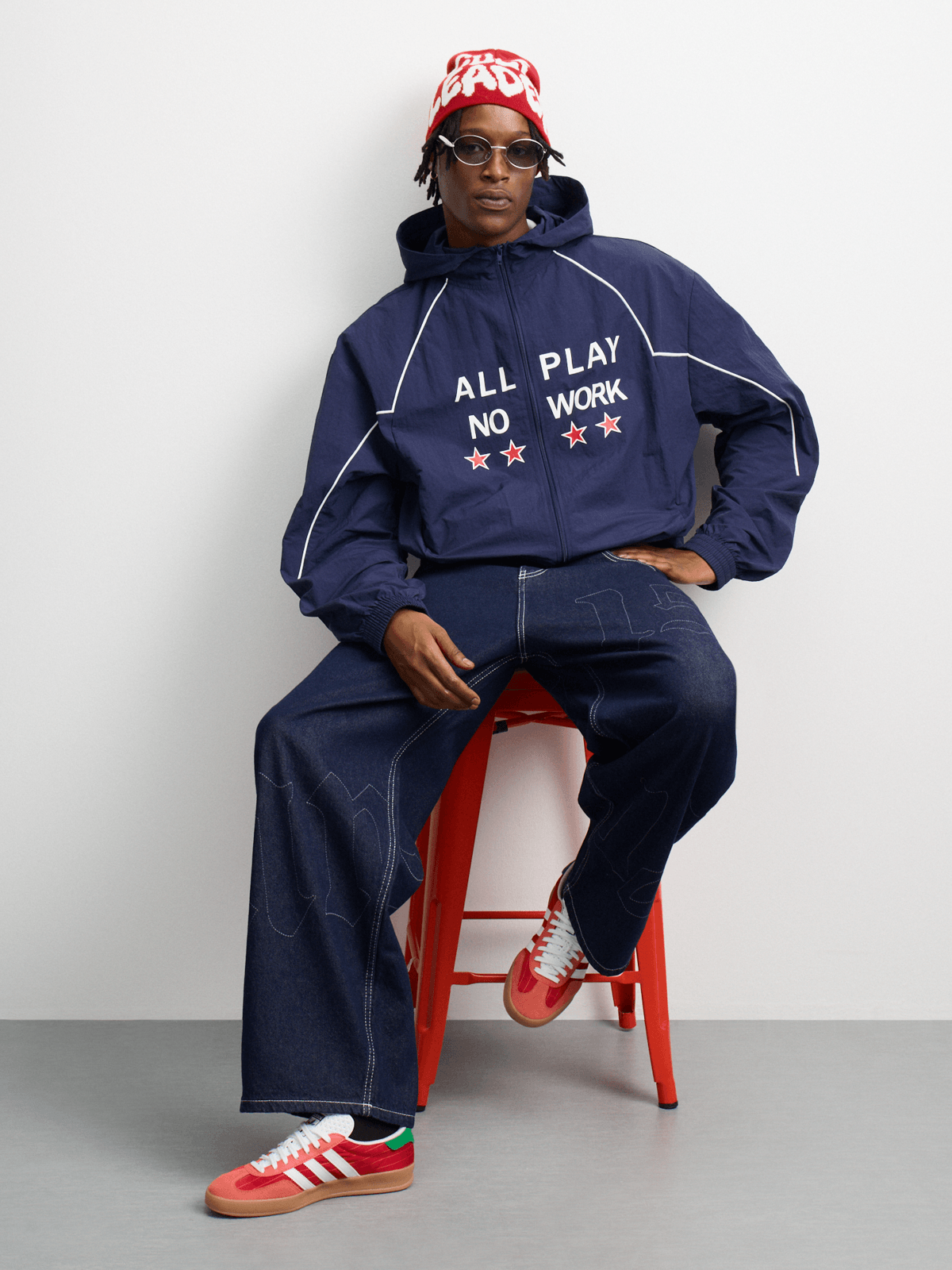 The FIX Men's Navy Nylon Sport Hoodie | Bash