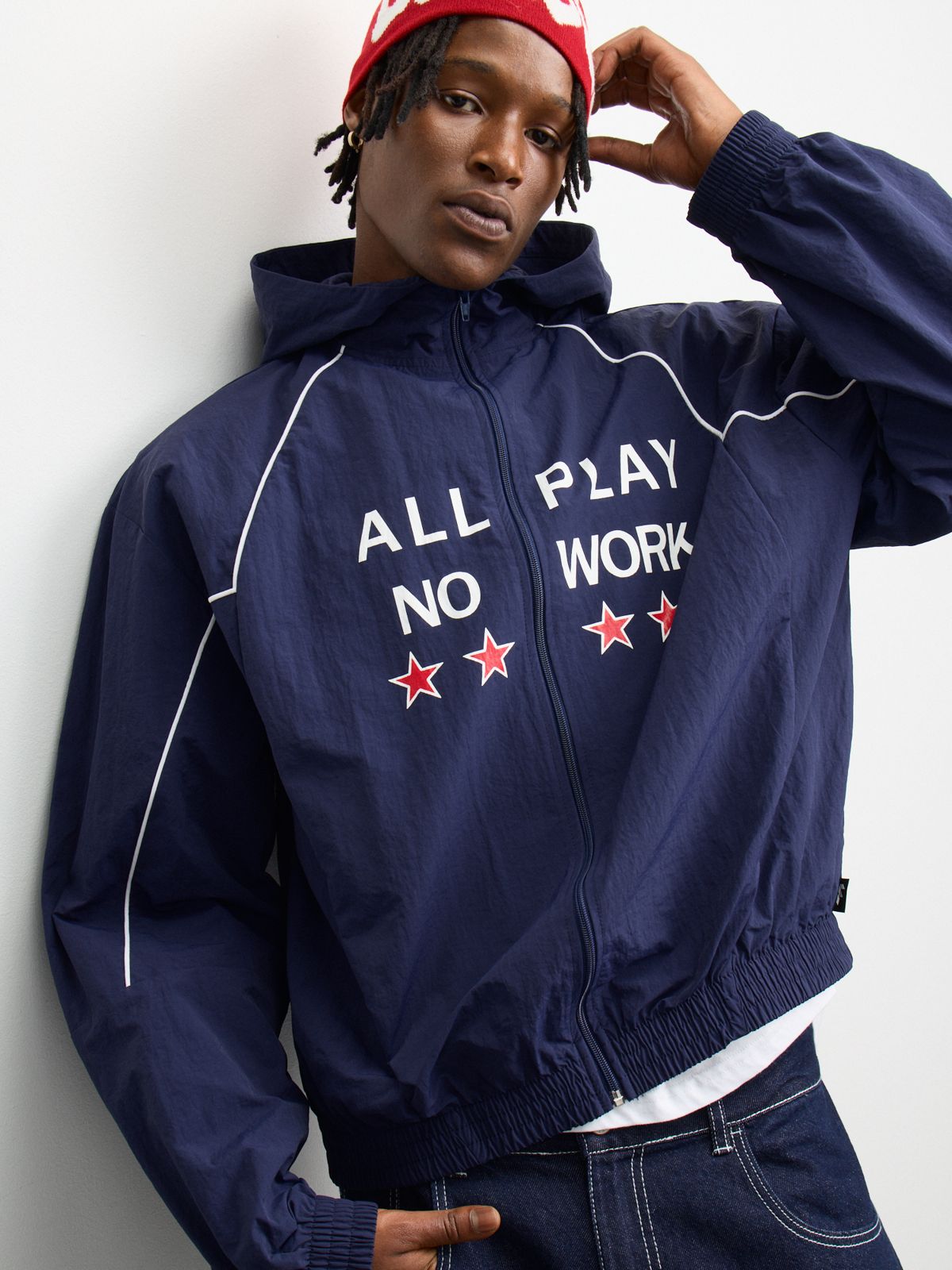 The FIX Men's Navy Nylon Sport Hoodie | Bash