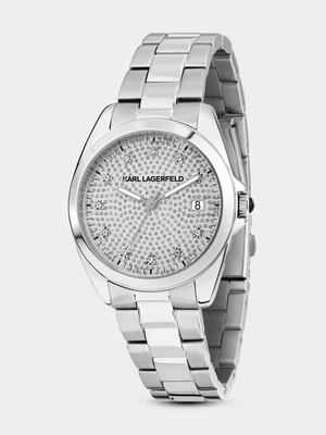 Karl Lagerfeld Essentials Silver Dial Stainless Steel Bracelet Watch
